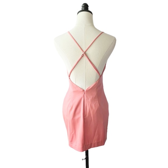 NBD Revolve Venice Blvd Satin Side Twist Mini Dress in Sorbet Pink | XS NWT - Picture 4 of 10